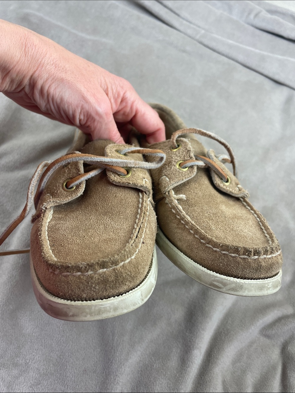 Vintage Sebago Docksides Suede Lace Mocassin Shoes - Picture 7 of 11